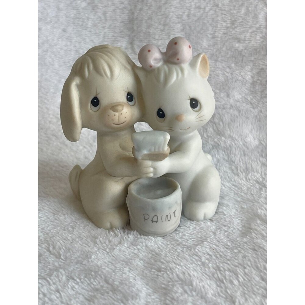 Samuel J Butcher True Blue Friends Precious Moment Dog Cat Figurine‎ Collection
